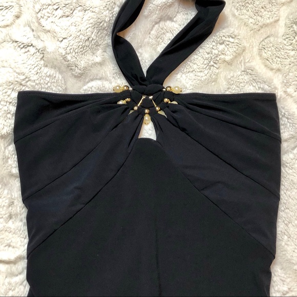 NWOT Gottex Black Halter One Piece Bathing Suit - Picture 4 of 6